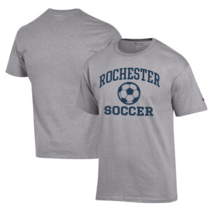 Men's Champion Gray Rochester Yellow Jackets Soccer Icon T-Shirt