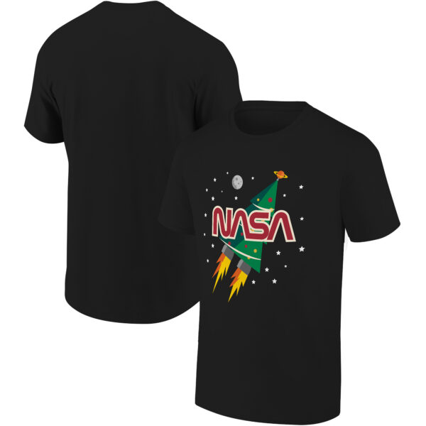 Men's Ripple Junction Black NASA Space Shuttle & Stars Holiday Graphic T-Shirt - Image 4
