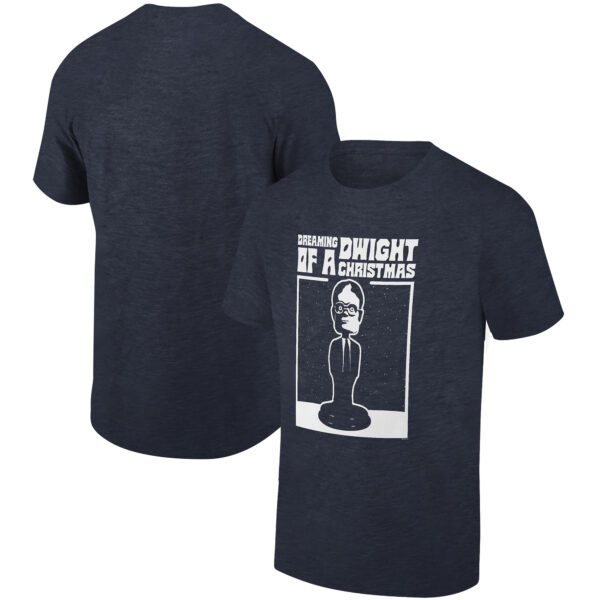 Men's Ripple Junction Heather Navy The Office Bobblehead Bosses Holiday Graphic T-Shirt