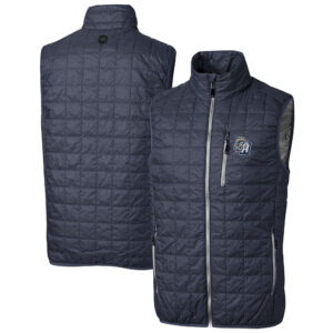 Men's Cutter & Buck  Heather Navy San Antonio Missions Rainier PrimaLoft Big & Tall Eco Insulated Full-Zip Puffer Vest