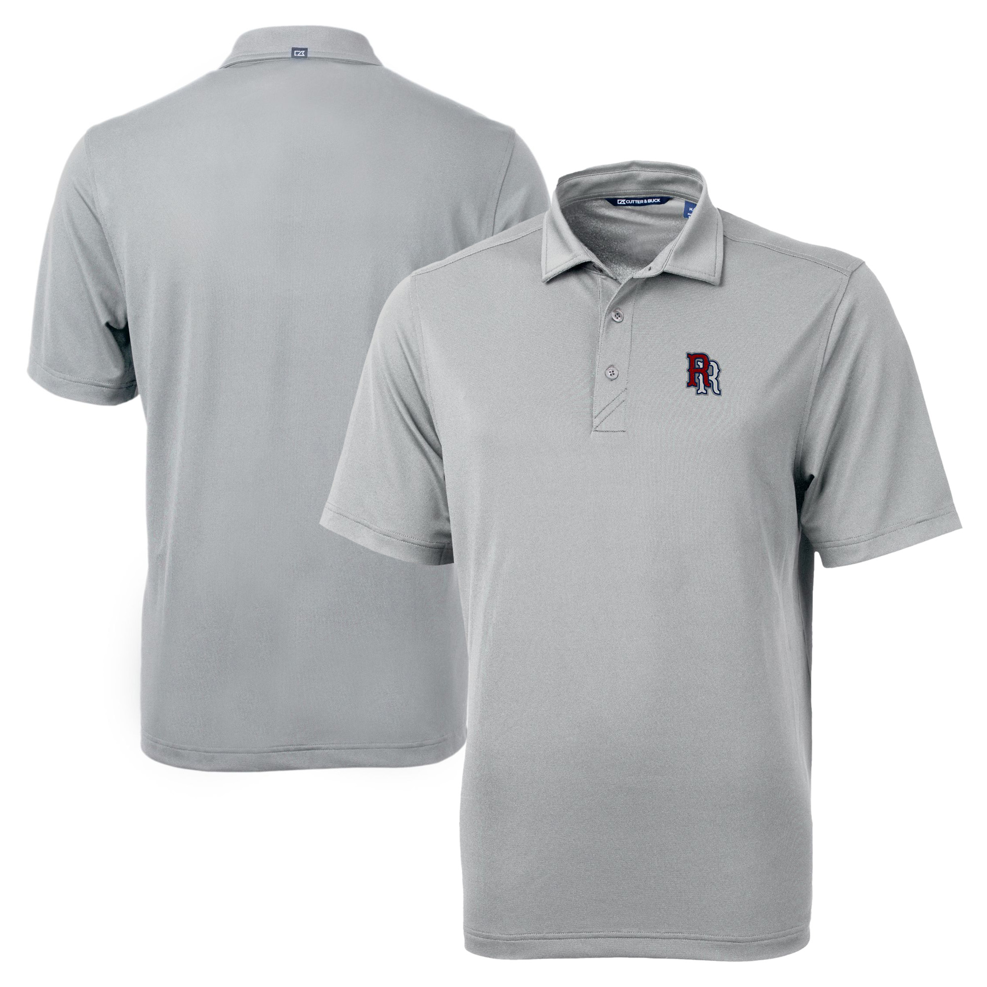 Men's Cutter & Buck Gray Round Rock Express Big & Tall Virtue Eco Pique Recycled Polo