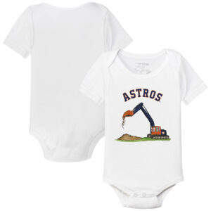 Infant Tiny Turnip White Houston Astros Excavator Bodysuit