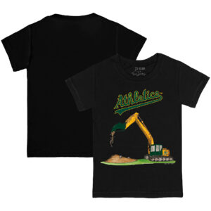 Infant Tiny Turnip Black Oakland Athletics Excavator T-Shirt
