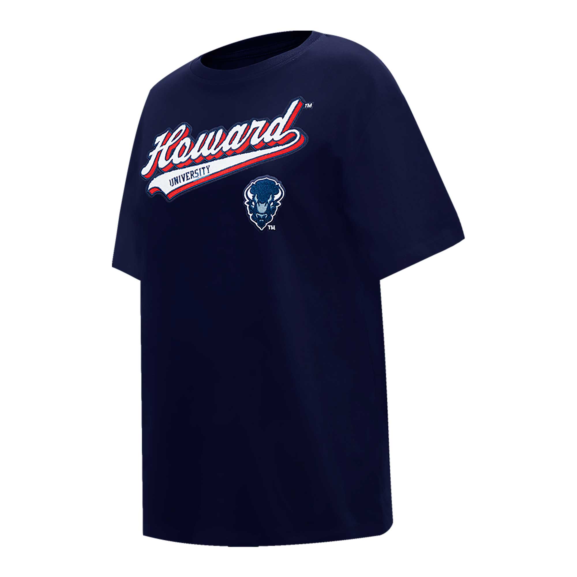Women's Pro Standard Navy Howard Bison Script Tail Oversized Boyfriend T-Shirt - Image 10
