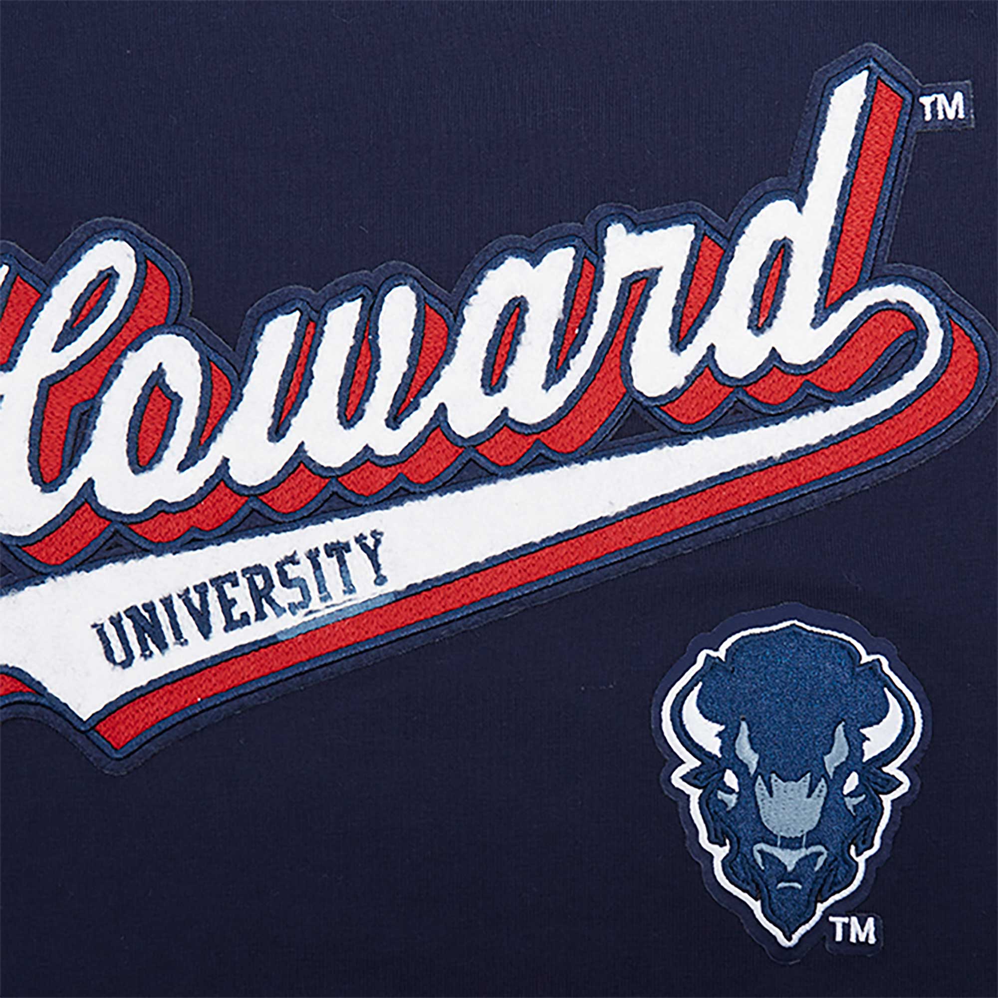 Women's Pro Standard Navy Howard Bison Script Tail Oversized Boyfriend T-Shirt - Image 14