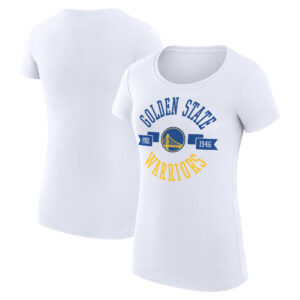 Women's G-III 4Her by Carl Banks White Golden State Warriors Large City Logo Fitted T-Shirt