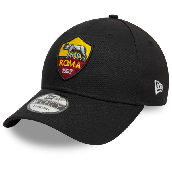 Men's New Era Black AS Roma Core 9FORTY Adjustable Hat - Image 5