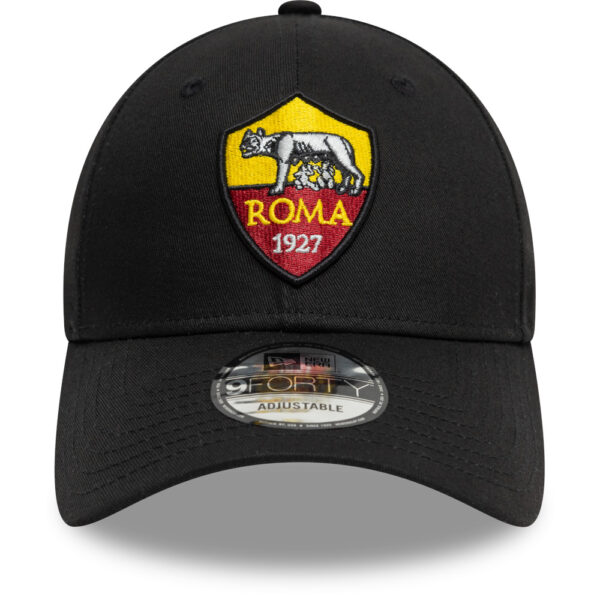 Men's New Era Black AS Roma Core 9FORTY Adjustable Hat - Image 6
