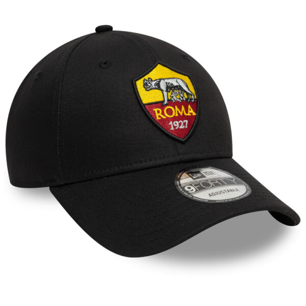 Men's New Era Black AS Roma Core 9FORTY Adjustable Hat - Image 7