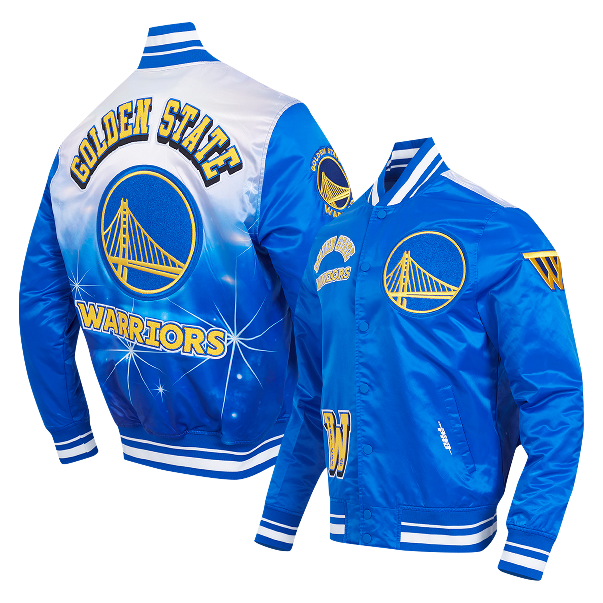 Men's Pro Standard Royal Golden State Warriors Sublimated Satin Full-Snap Jacket - Image 8