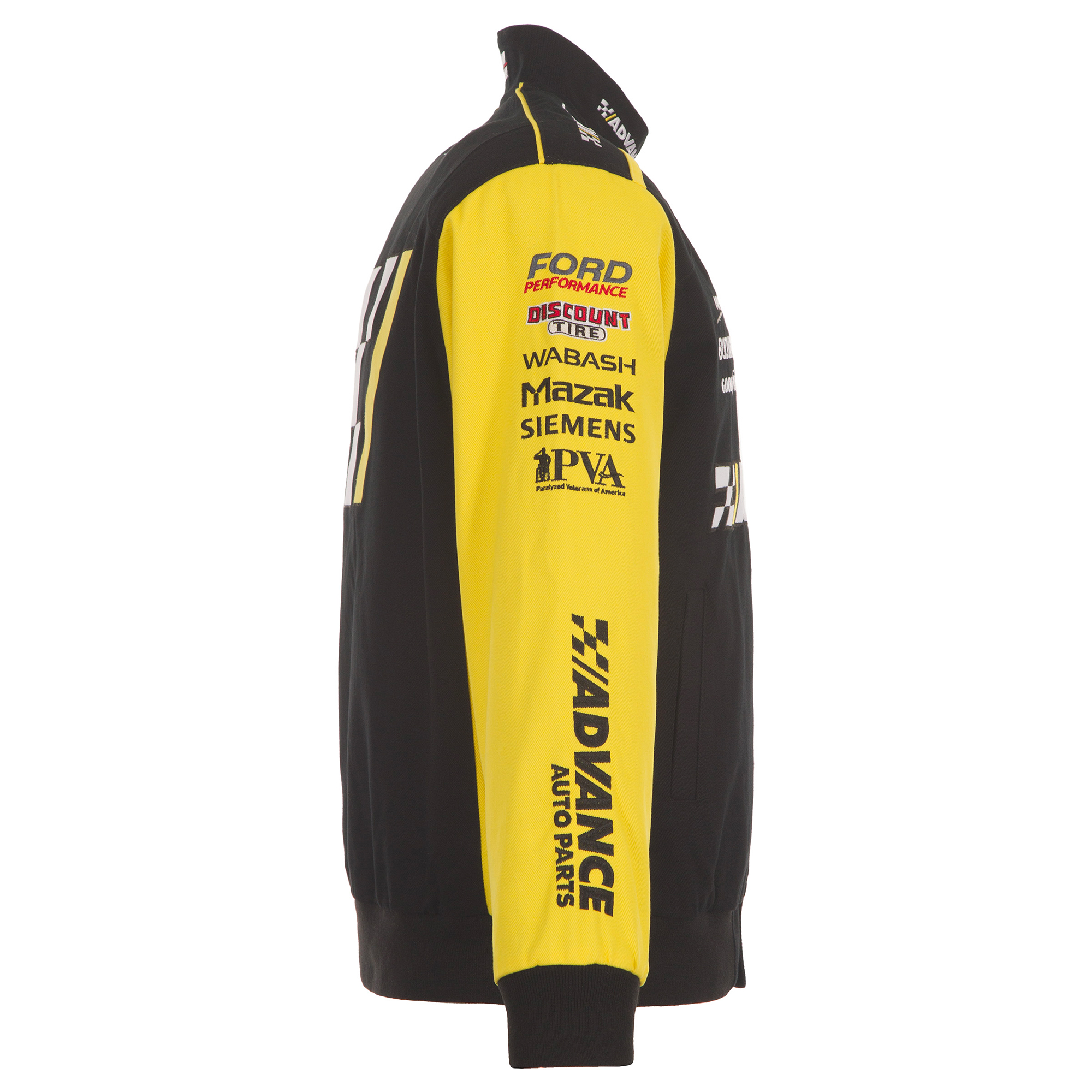 Men's JH Design Black/Yellow Ryan Blaney Advance Auto Parts Twill Driver Uniform Full-Snap Jacket - Image 15