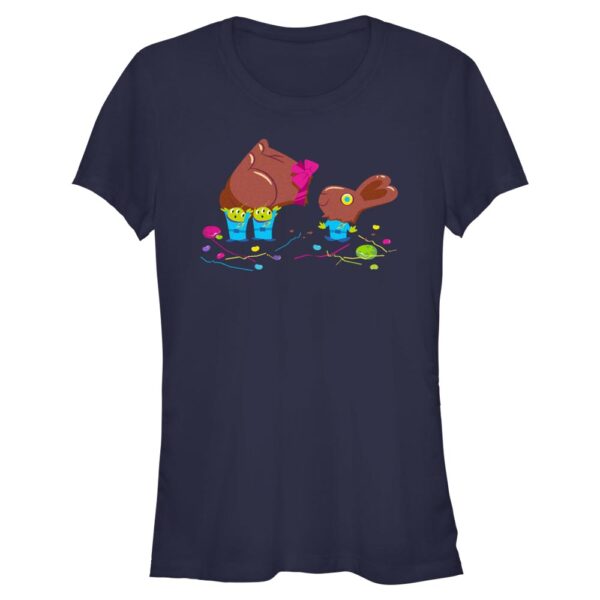 Women's Mad Engine  Navy Toy Story Chocolate Bunny Aliens Graphic T-Shirt