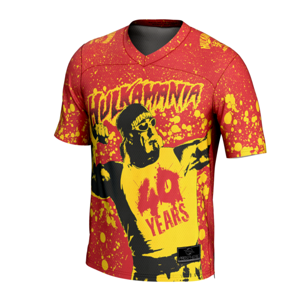 Youth ProSphere  Red Hulk Hogan 40 Years Hulkamania Jersey - Image 3