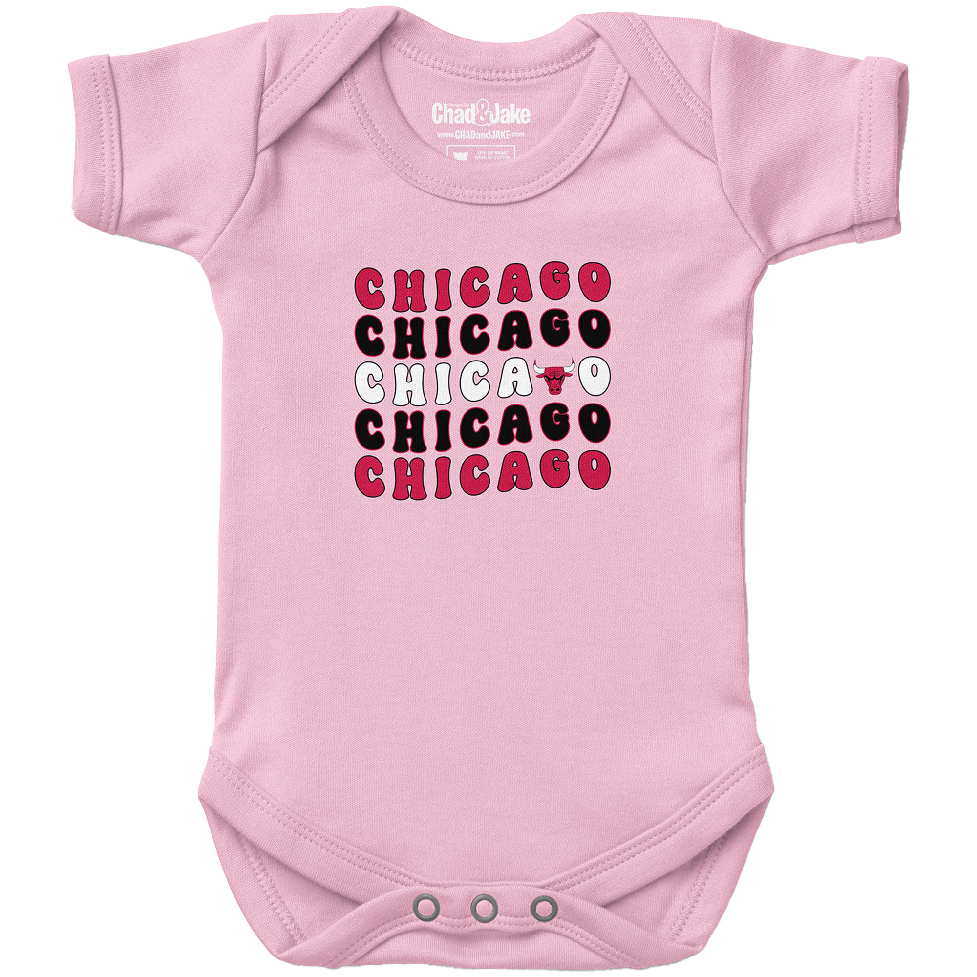 Newborn & Infant Chad & Jake Light Pink Chicago Bulls Groovy Bodysuit