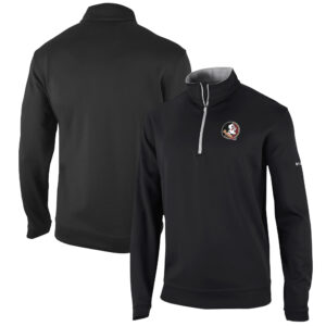 Men's Columbia  Black Florida State Seminoles Omni-Wick Wickhams Hills Quarter-Zip Pullover Top