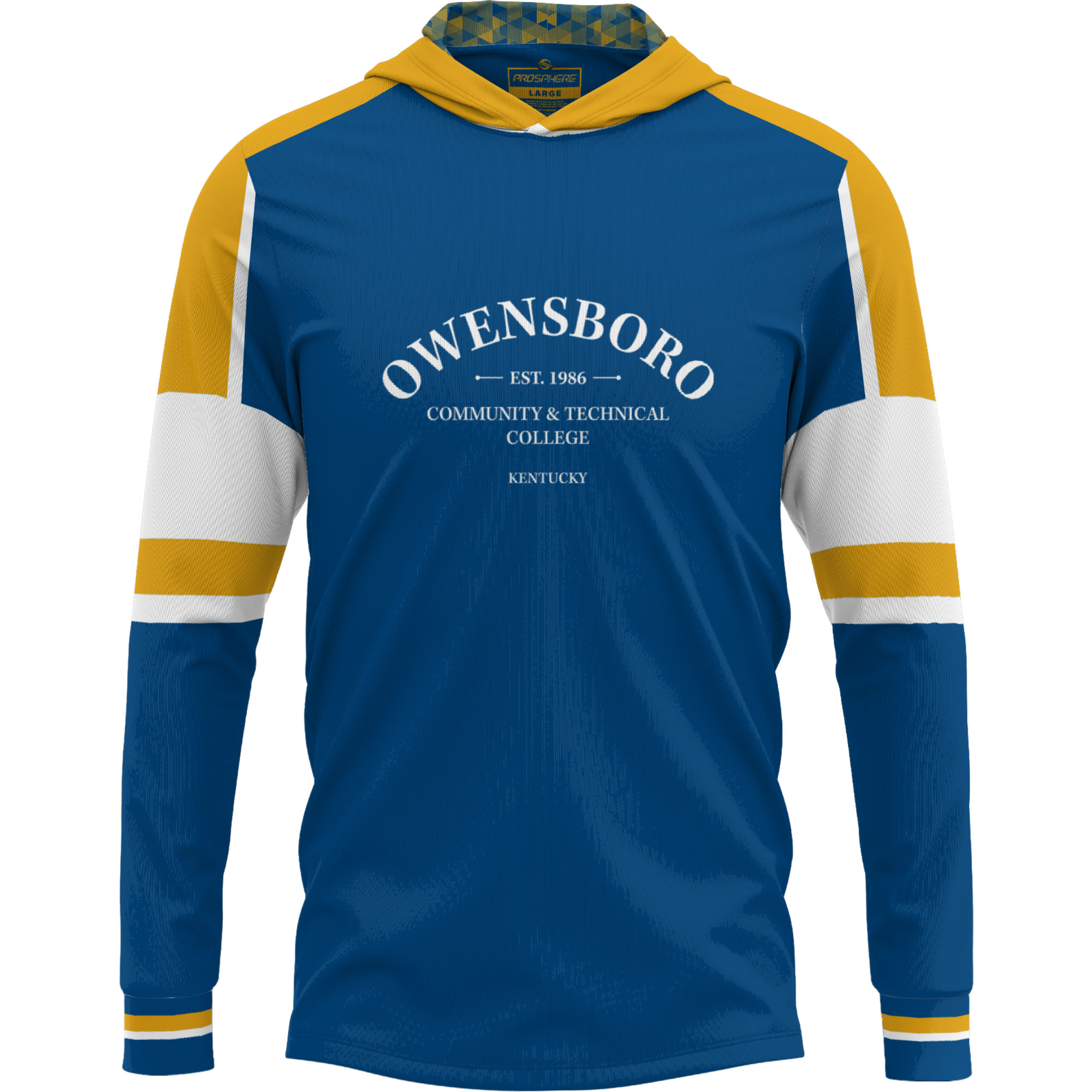 Men's ProSphere Blue Owensboro Community and Technical College Long Sleeve Hoodie T-Shirt - Image 6