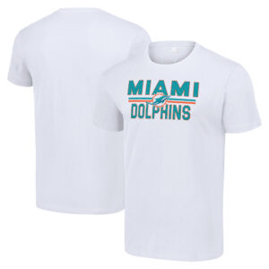 Men's Starter White Miami Dolphins Team Mesh Print Graphic T-Shirt