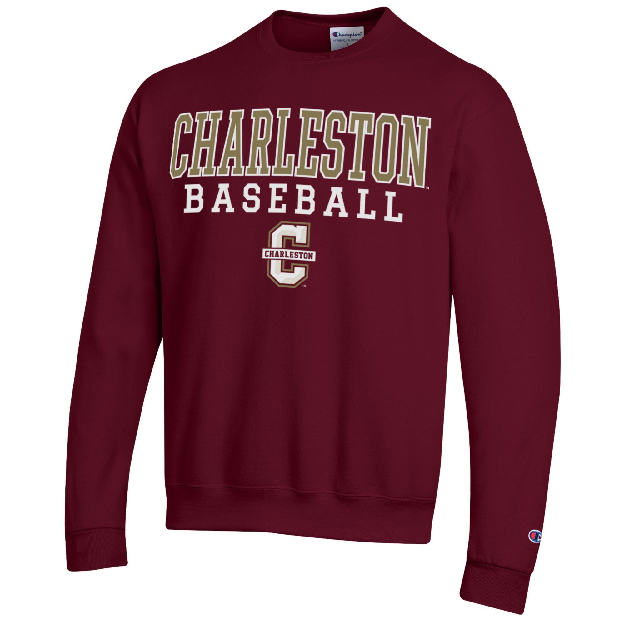 Men's Champion Maroon Charleston Cougars Stack Baseball Powerblend Pullover Sweatshirt - Image 3