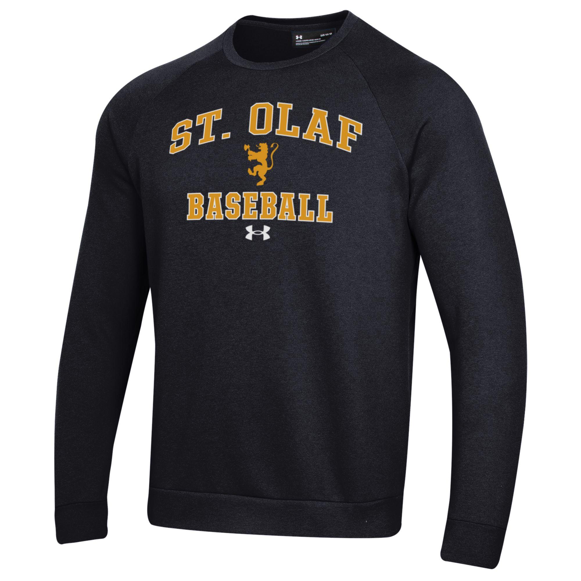Men's Under Armour Black St. Olaf Oles All Day Arch Fleece Baseball Raglan Pullover Sweatshirt - Image 3