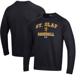 Men's Under Armour  Black St. Olaf Oles All Day Arch Fleece Baseball Raglan Pullover Sweatshirt
