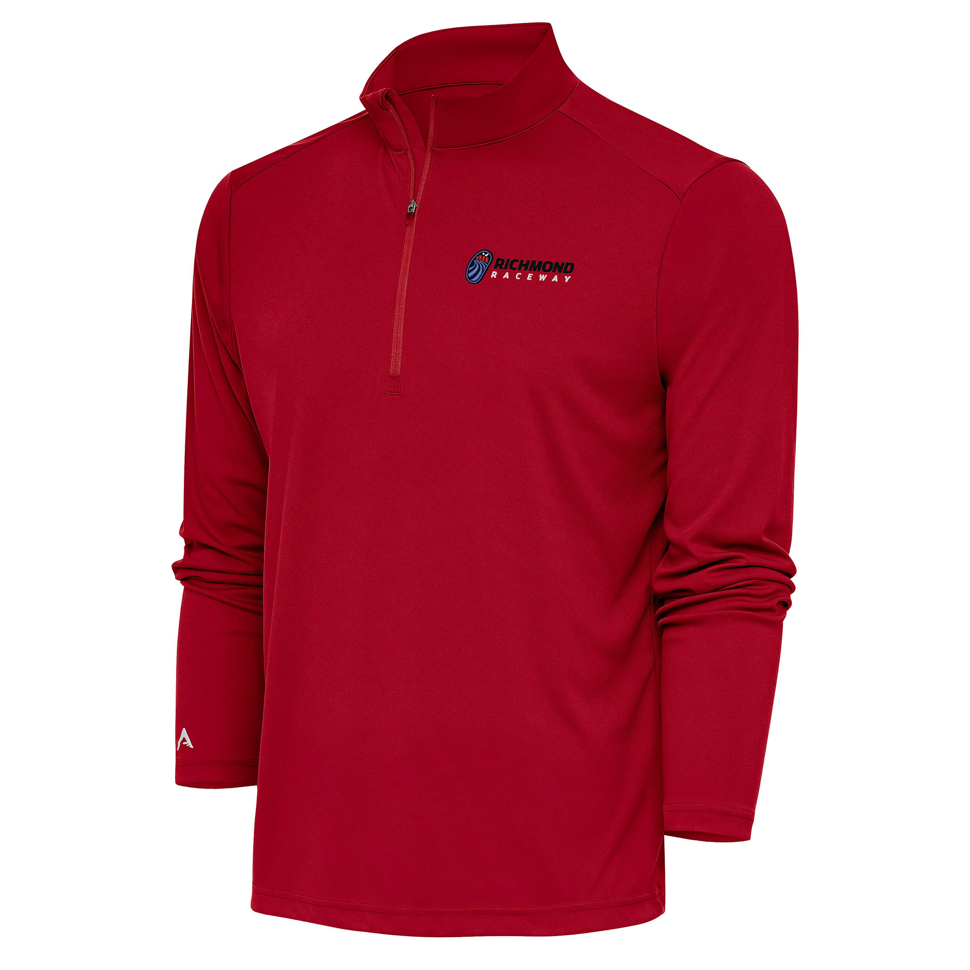 Men's Antigua Red Richmond Raceway Tribute Quarter-Zip Pullover Top