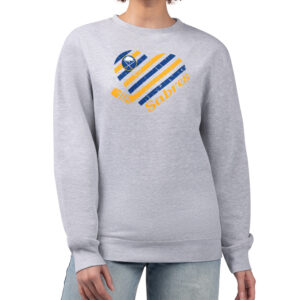 Women's G-III 4Her by Carl Banks  Heather Gray Buffalo Sabres Heart Graphic Pullover Sweatshirt