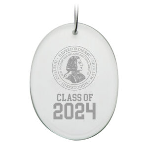 Haverford College Class of 2024 2.75'' x 3.75'' Glass Oval Ornament