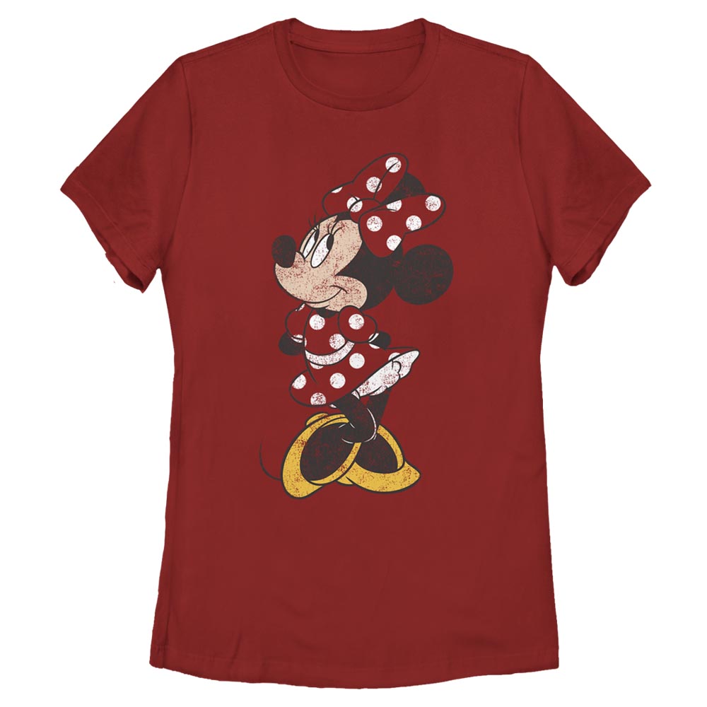 Women's Mad Engine Minnie Mouse Red Mickey & Friends Distressed Graphic T-Shirt