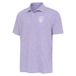 Men's Antigua  Lavender Austin FC White Logo Flicker Polo