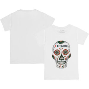 Youth Tiny Turnip White Miami Hurricanes Sugar Skull T-Shirt