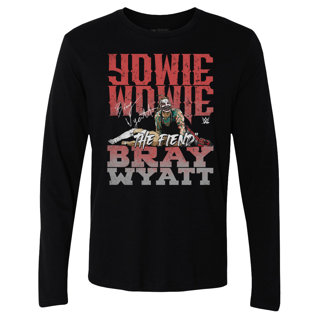 Men's 500 Level Black Bray Wyatt Yowie Wowie Long Sleeve T-Shirt