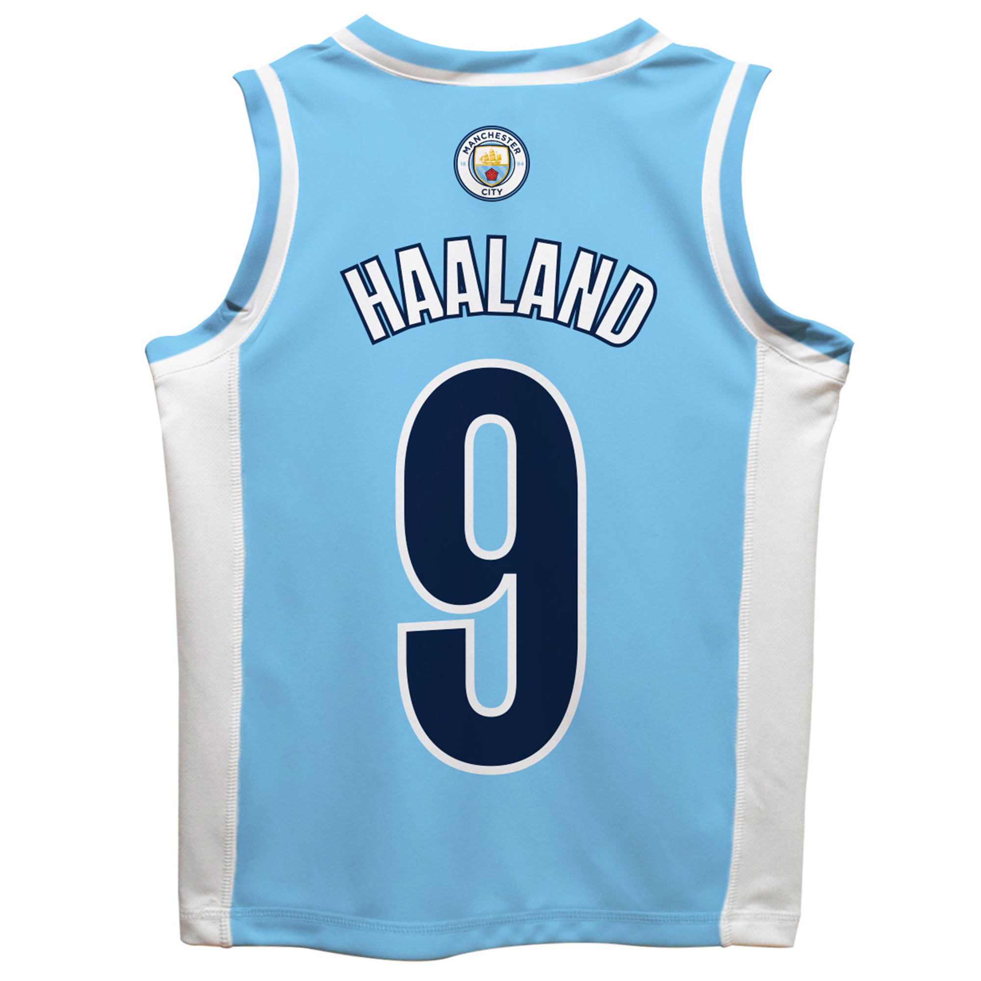 Toddler Vive La Fete Erling Haaland Sky Blue Manchester City Mesh Basketball Jersey - Image 4