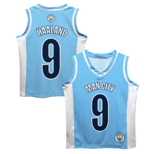 Toddler Vive La Fete Erling Haaland Sky Blue Manchester City Mesh Basketball Jersey