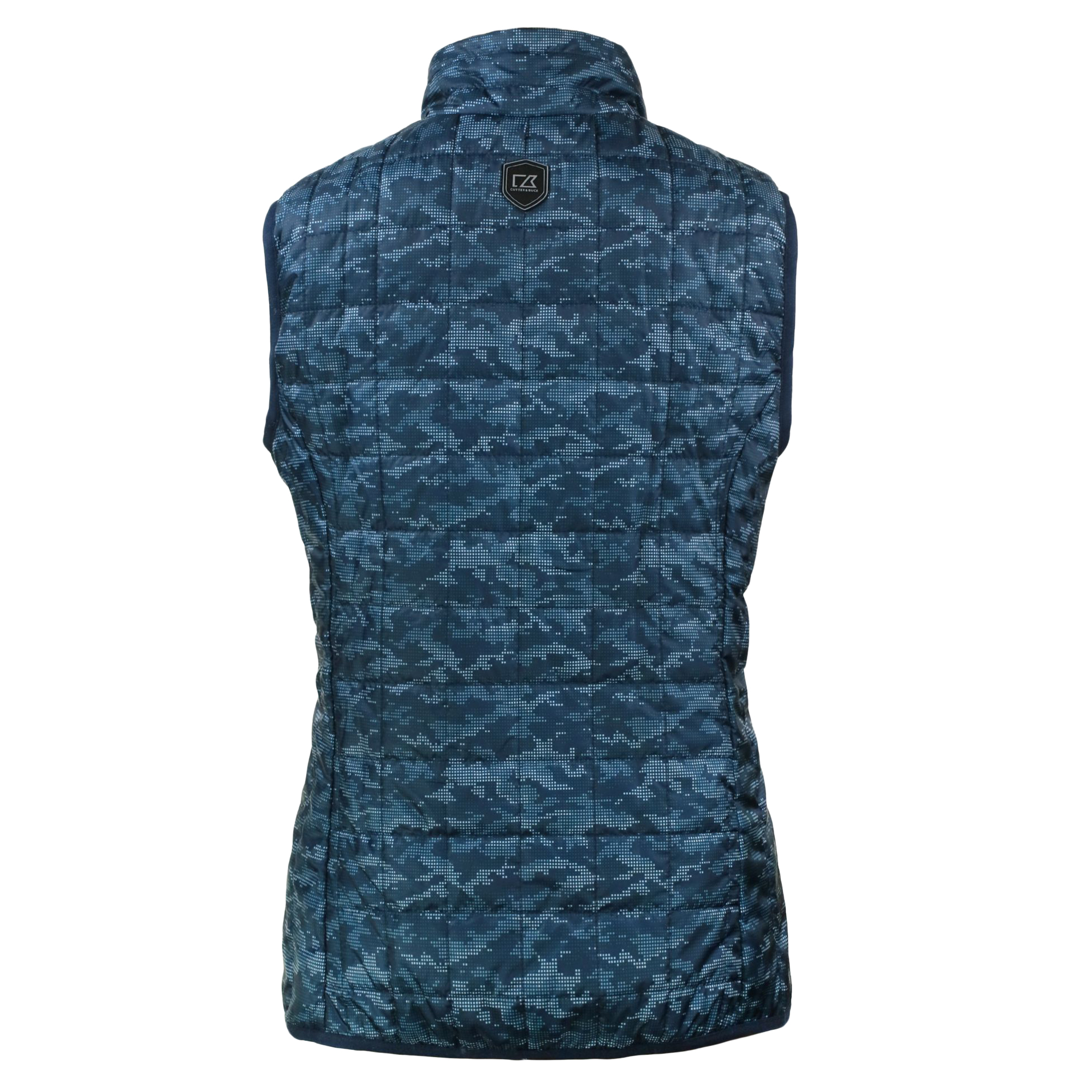 Women's Cutter & Buck Navy Houston Astros Americana Rainier PrimaLoft Eco Insulated Full-Zip Printed Puffer Vest - Image 7