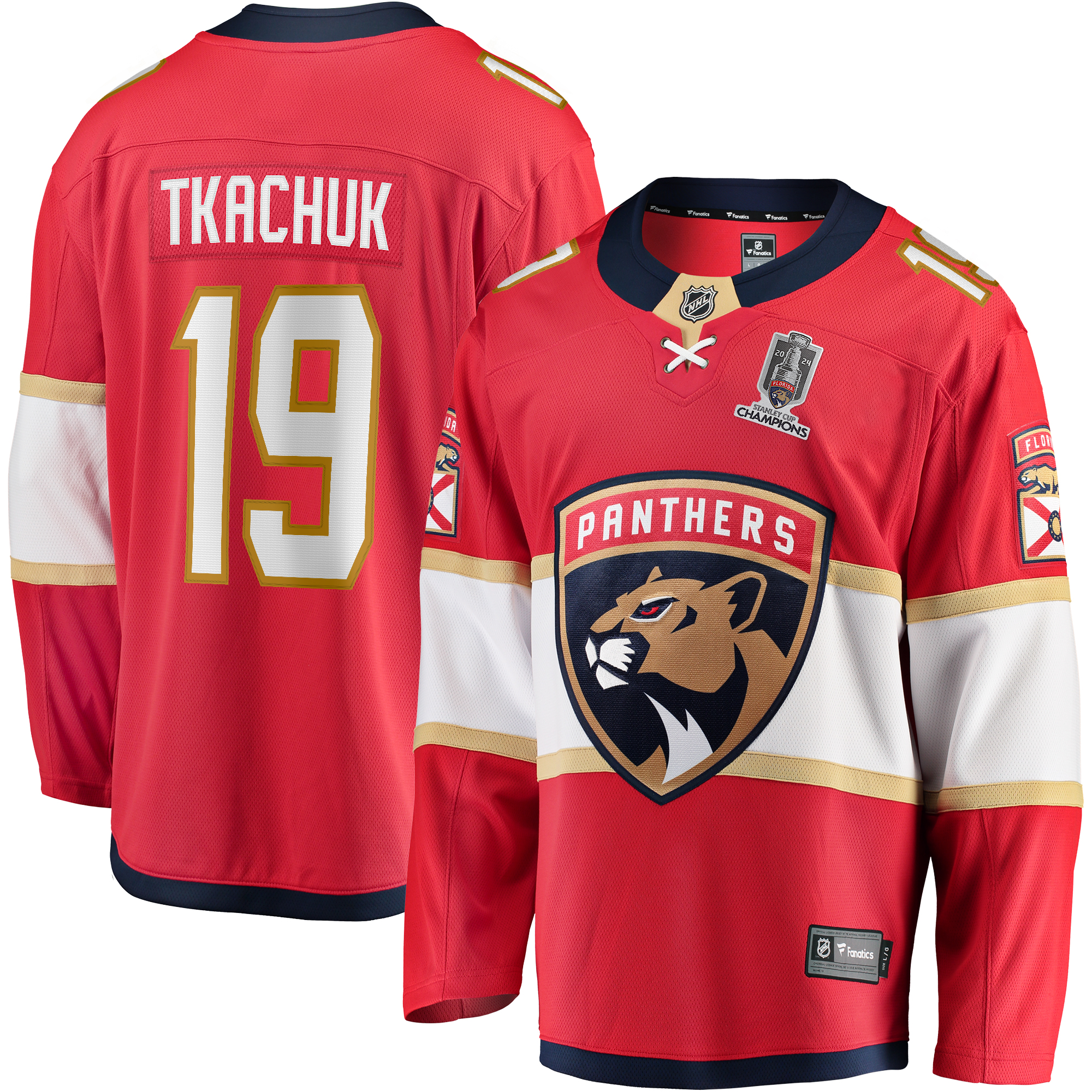 Men's Fanatics Matthew Tkachuk Red Florida Panthers Home 2024 Stanley Cup Champions Breakaway Player Jersey - Image 5