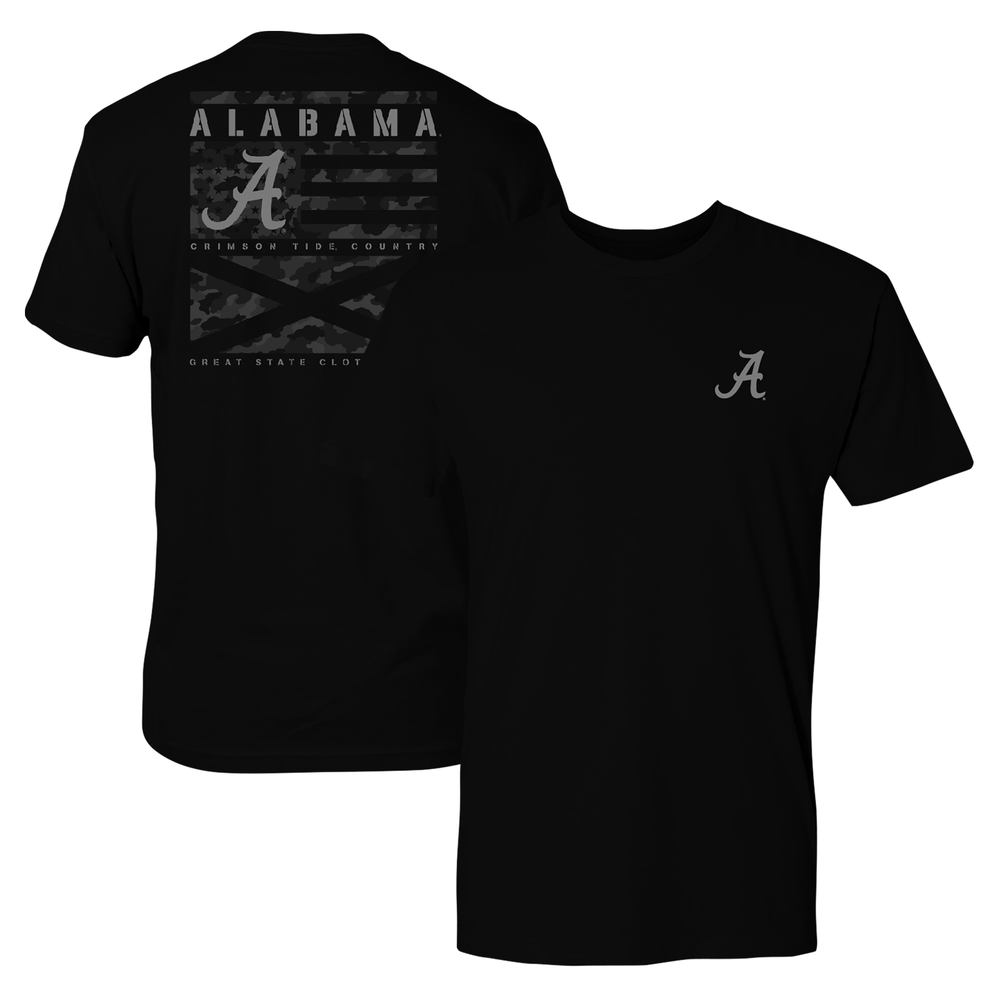 Men's Black Alabama Crimson Tide Camo Flag Panel T-Shirt - Image 5