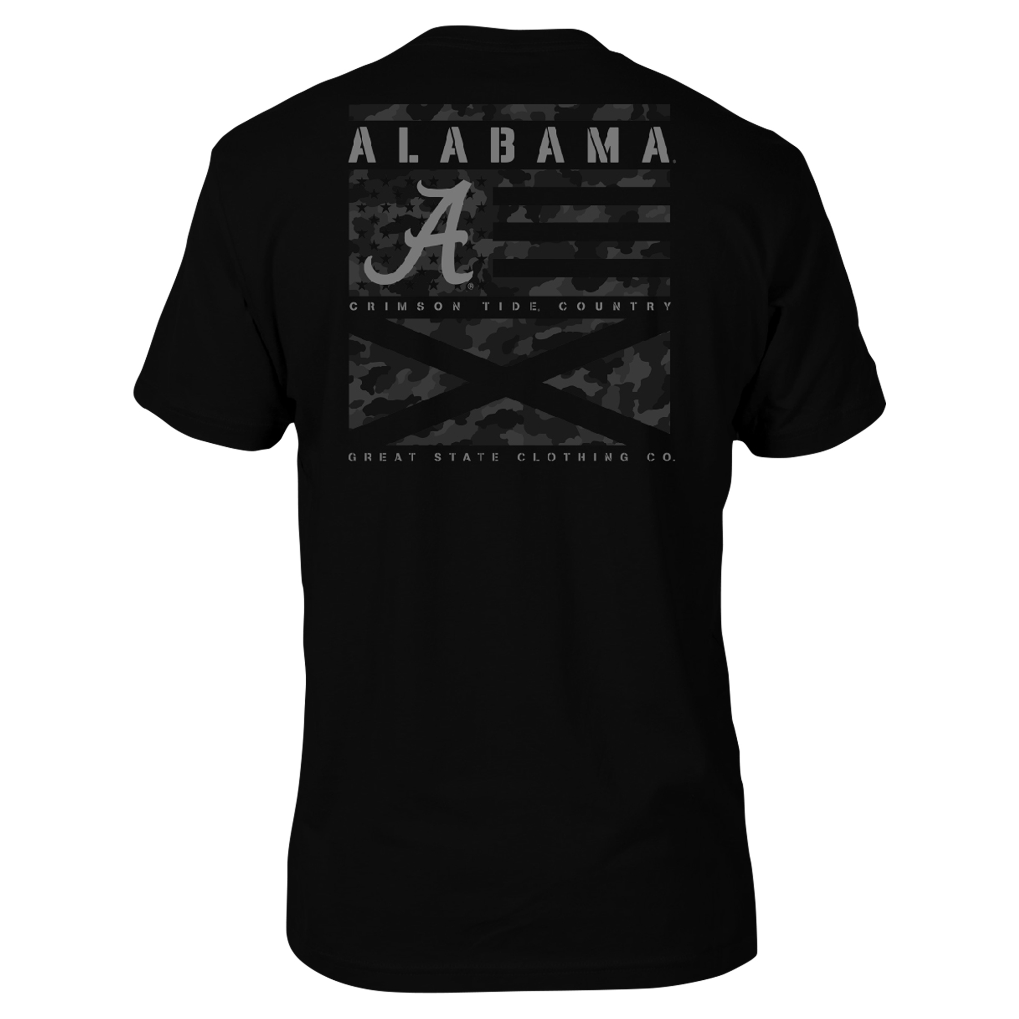 Men's Black Alabama Crimson Tide Camo Flag Panel T-Shirt - Image 4