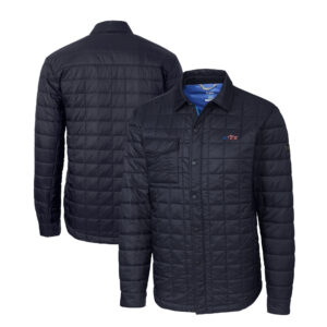 Men's Cutter & Buck  Navy New York Jets Americana Rainier PrimaLoft Eco Insulated Quilted Full-Zip Shacket