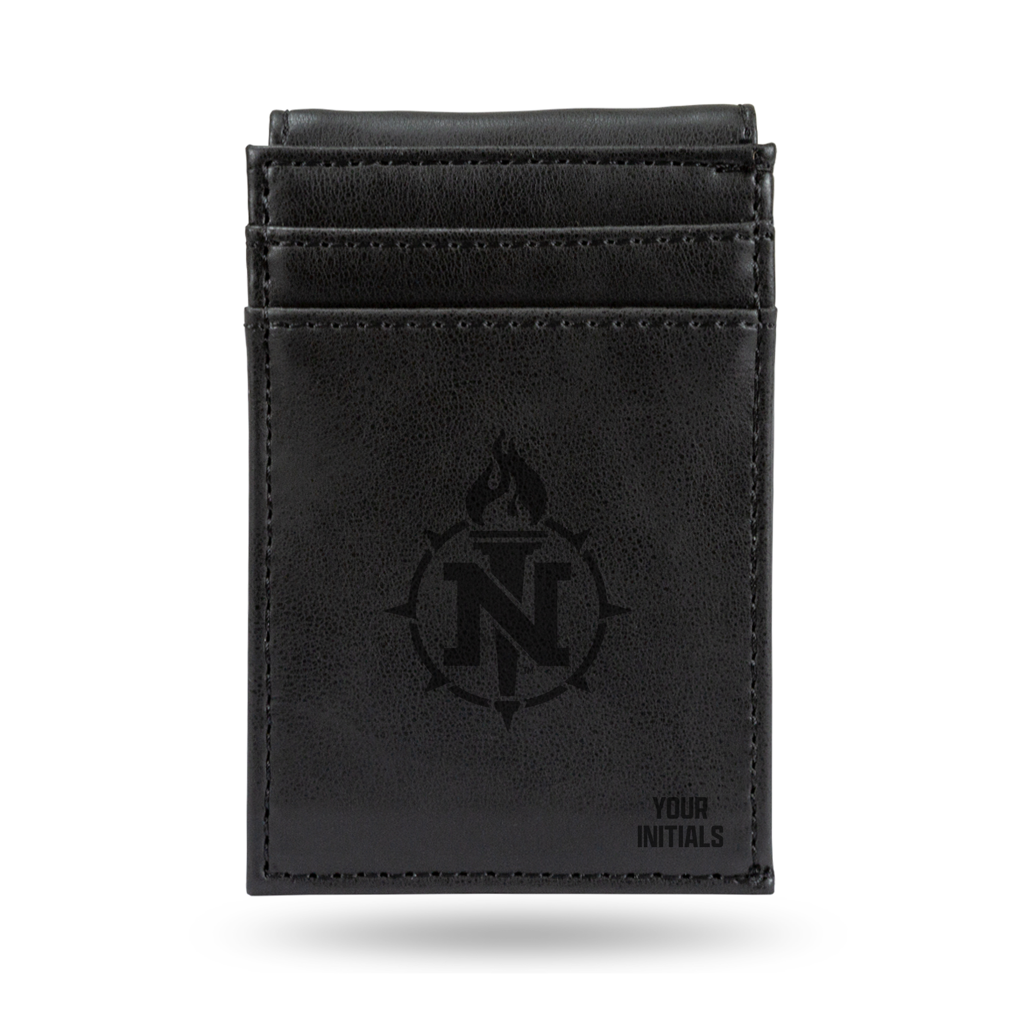 Black Northern Michigan Wildcats Personalized Front Pocket Wallet