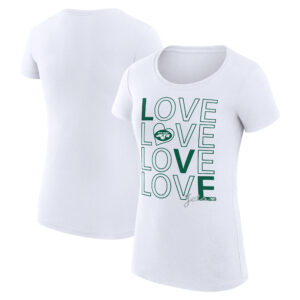 Women's G-III 4Her by Carl Banks White New York Jets Large Love Team T-Shirt
