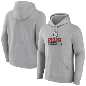 Men's Gray Cincinnati Reds Evanston Stencil Pullover Hoodie