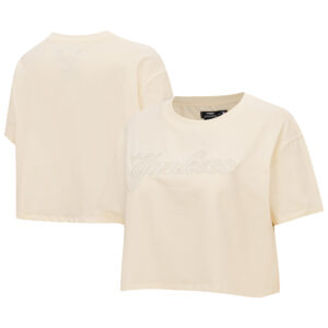 Women's Pro Standard Cream New York Yankees Cropped Boxy T-Shirt