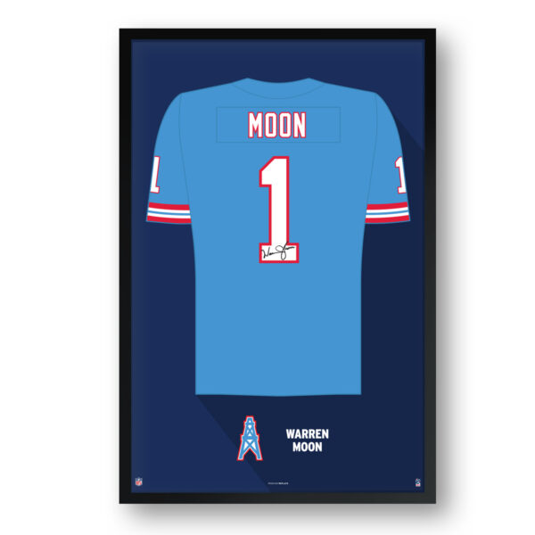 Warren Moon Houston Oilers Framed 27" x 39" Retired Jersey Art Print