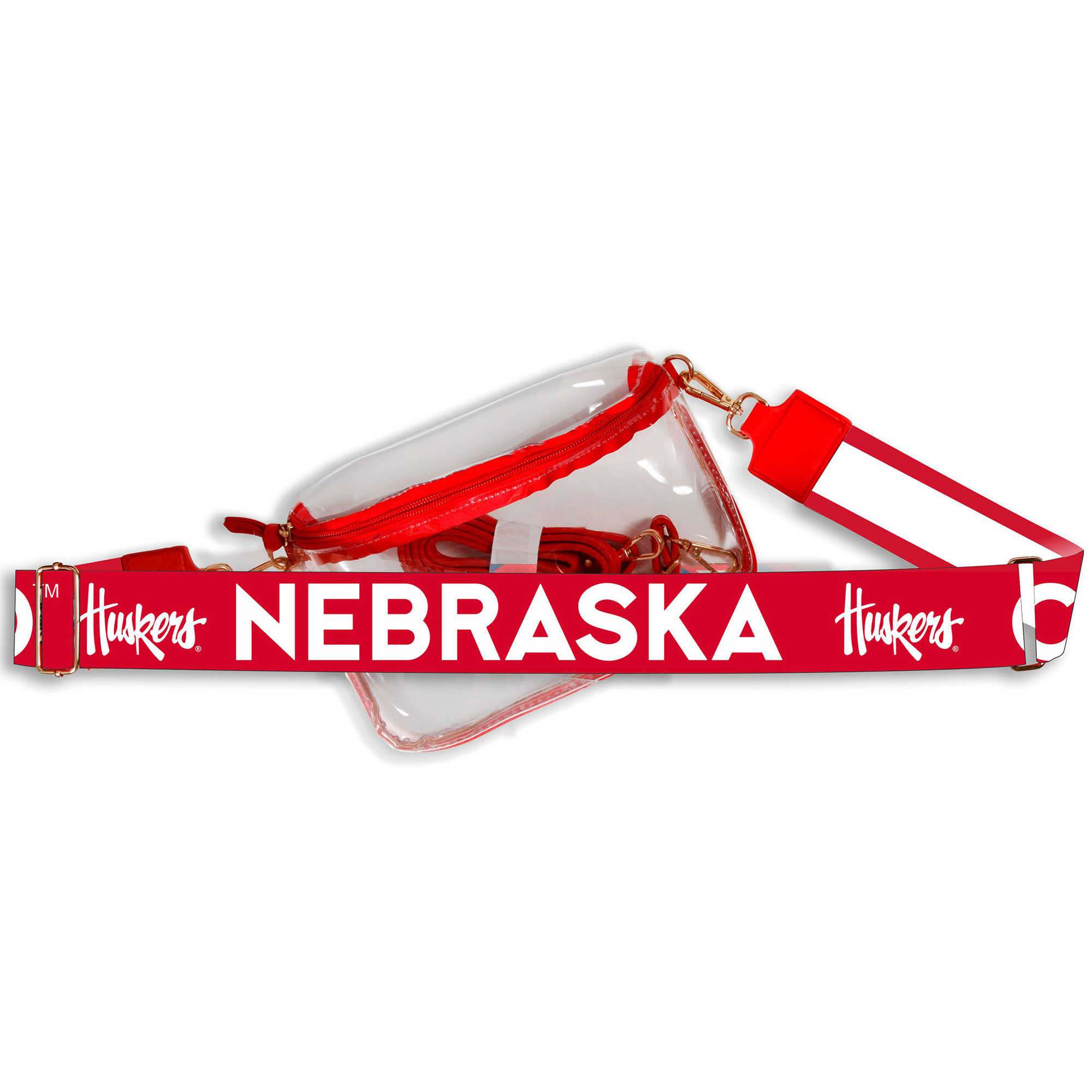 Women's Scarlet Nebraska Huskers Bridget Clear Purse with Logo Strap