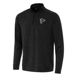 Men's Antigua Heather Black Atlanta Falcons Bright Quarter-Zip Top