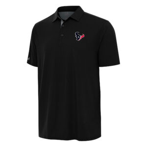 Men's Antigua Black/Gray Houston Texans Era Polo
