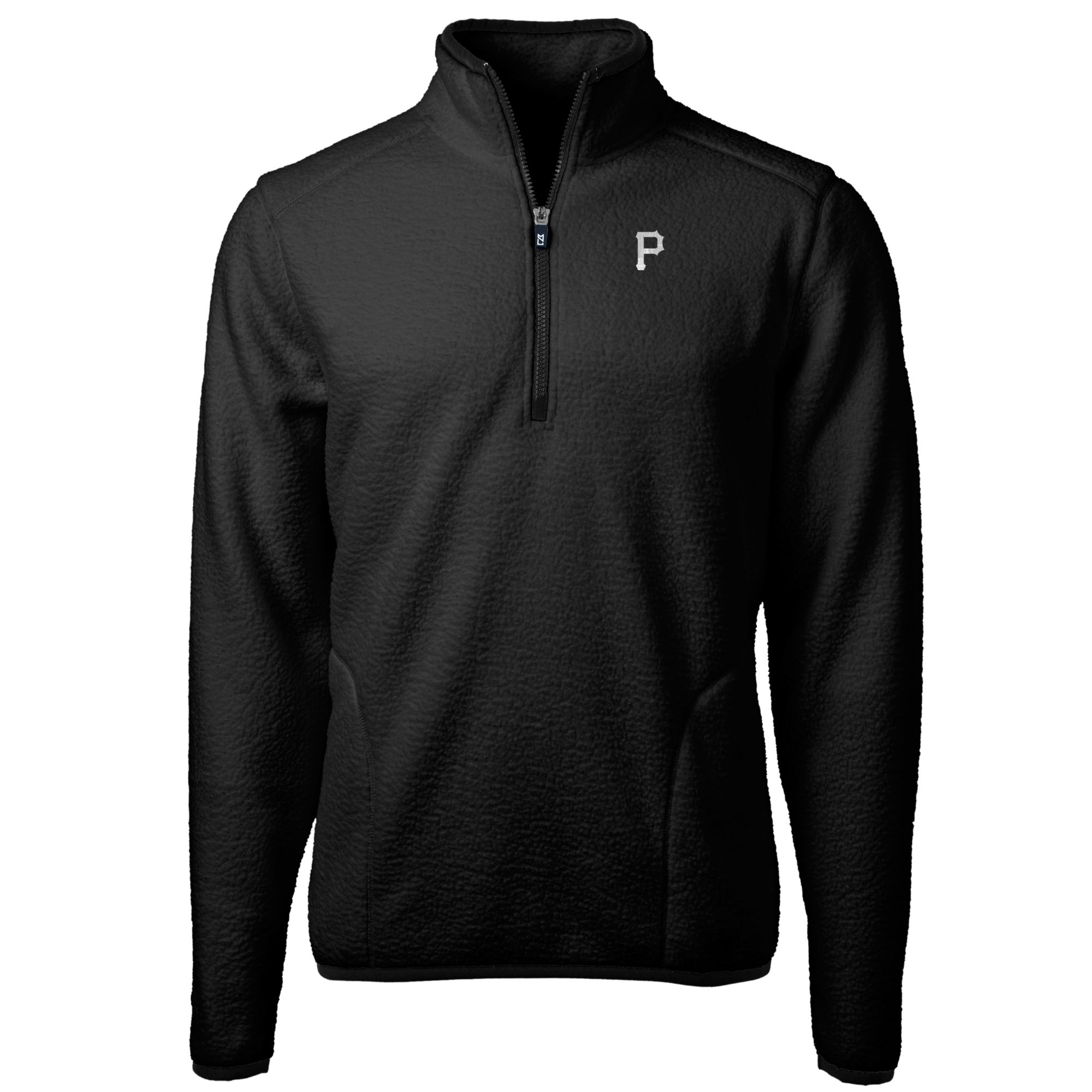 Men's Cutter & Buck Black Pittsburgh Pirates Cascade Eco Fleece Quarter-Zip Jacket - Image 6