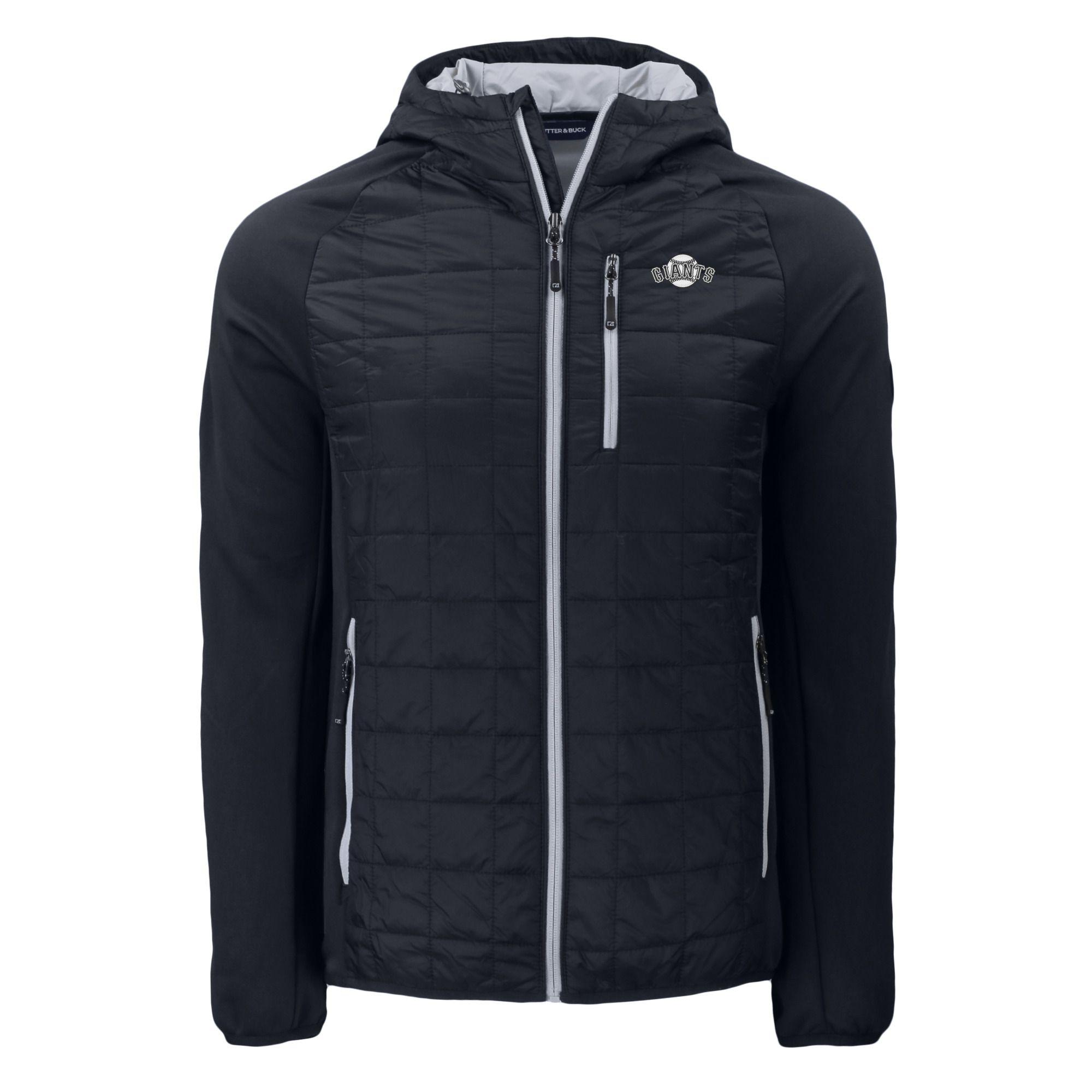 Men's Cutter & Buck Black San Francisco Giants Rainier PrimaLoft Eco Full-Zip Hoodie - Image 3
