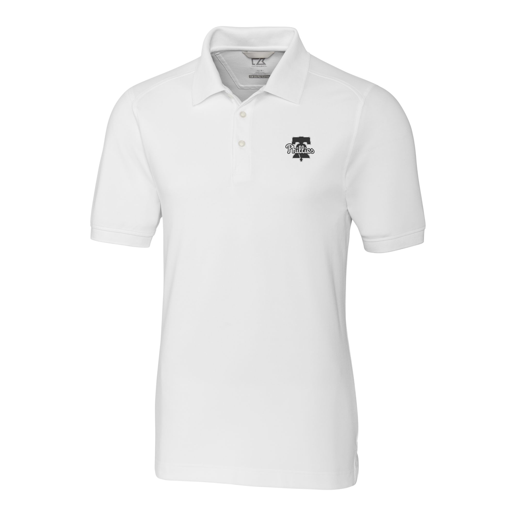 Men's Cutter & Buck White Philadelphia Phillies Advantage Pique DryTec Tri-Blend Polo - Image 3