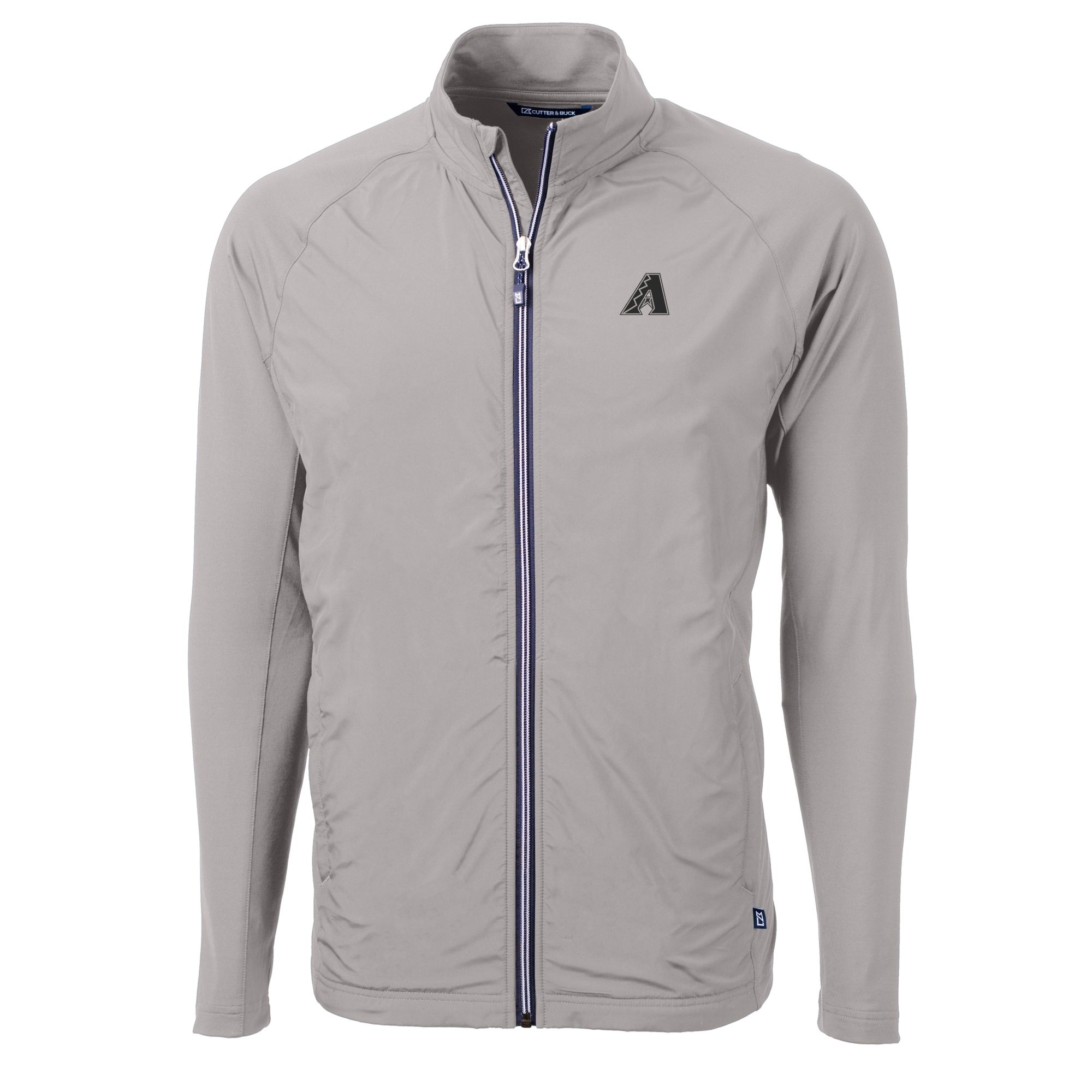 Men's Cutter & Buck Gray Arizona Diamondbacks Big & Tall Adapt Eco Knit Hybrid Recycled Raglan Full-Zip Jacket - Image 3